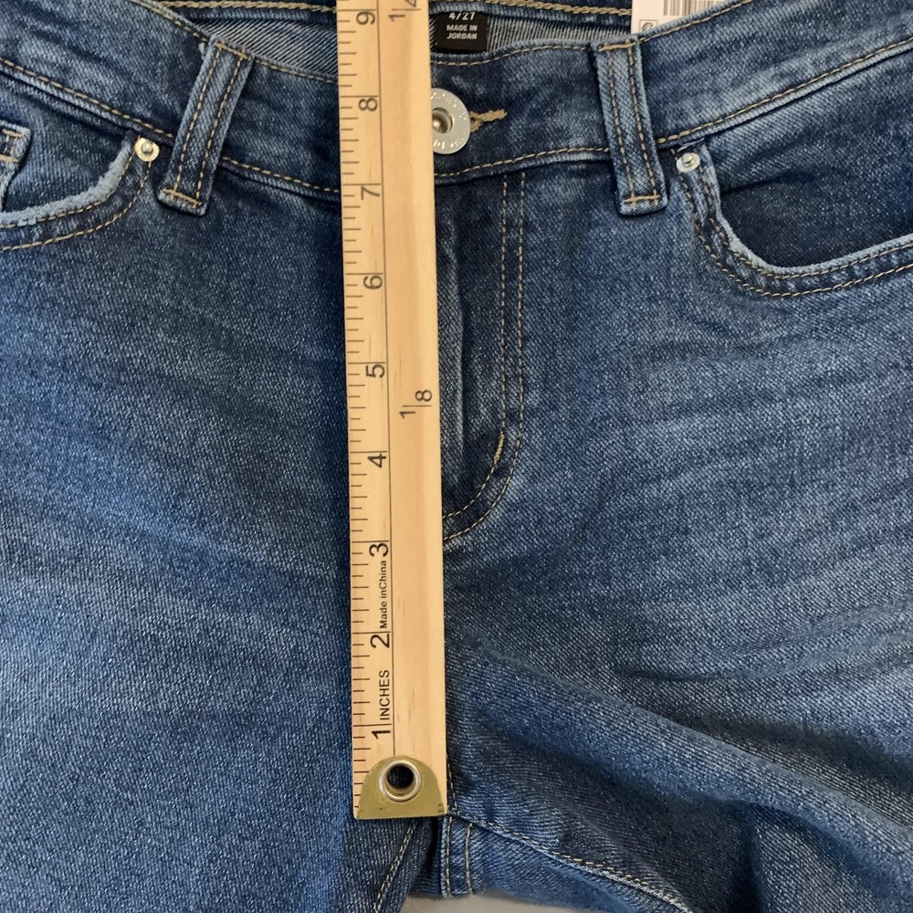 INC International Concepts Jeans‎ Womens 4/27 Blue Mid Rise Straight Distressed - Picture 6 of 12